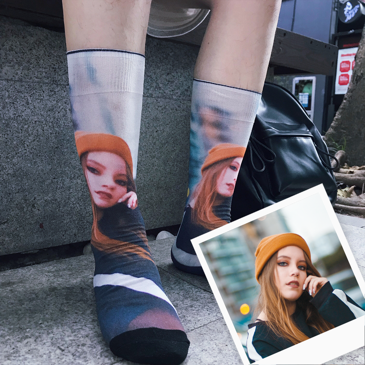 Breezy & Sparkly: Portrait Photo Socks
