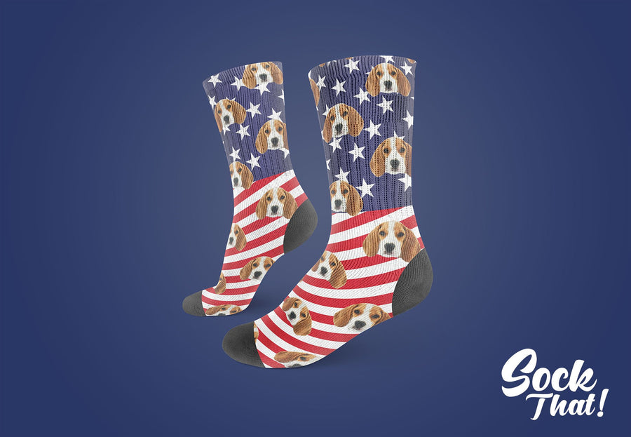 American Dreams Custom Animal Face Socks 🏴󠁧󠁢󠁥󠁮󠁧󠁿 - Sock That!