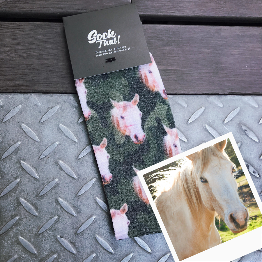 Breezy & Sparkly: Camo Custom Animal Face Socks 🌳