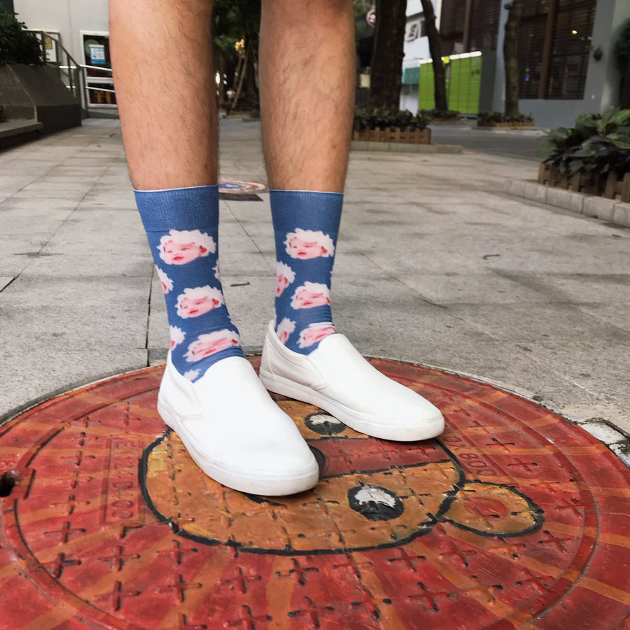 Breezy & Sparkly: Classic Custom Face Socks 😀