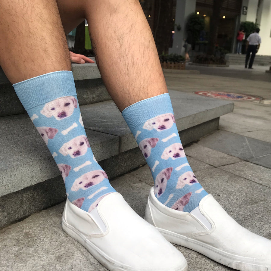Breezy & Sparkly:Custom Dogs & Bones Face Socks