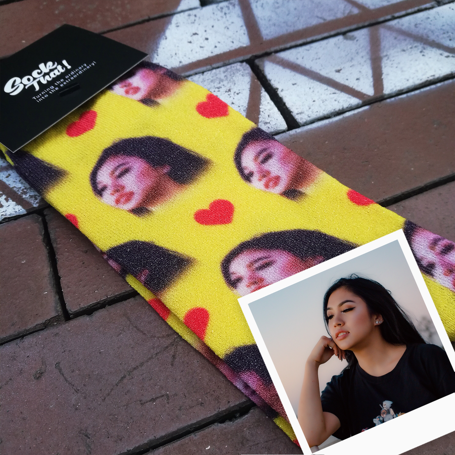 Breezy & Sparkly: Custom Faces & Hearts Socks ❤️