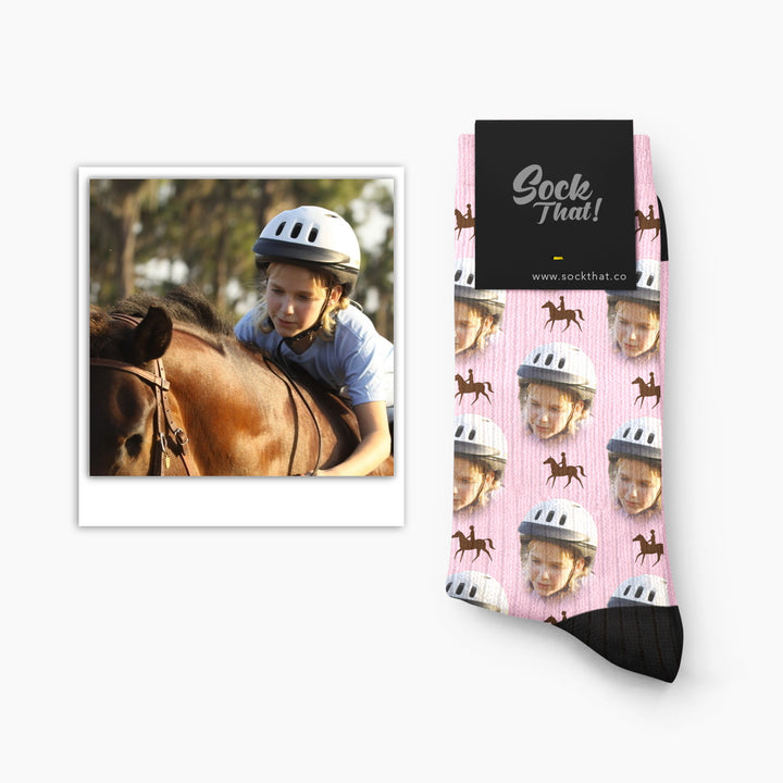 Custom Equestrian Face Socks
