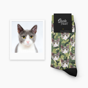 Camo Custom Animal Face Socks 🌳 - Sock That!