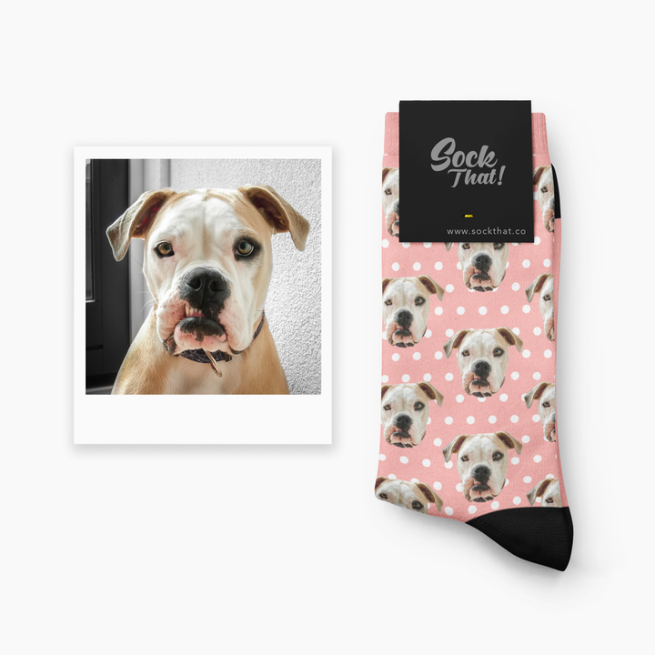 Custom Polka Dots Animal Pet Face Socks